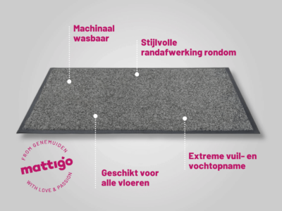 Weekmakervrije – Absorba deluxe 7mm - Grijs - Mattigo