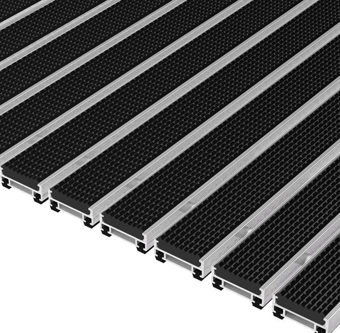Aluminium mat met rubberstroken