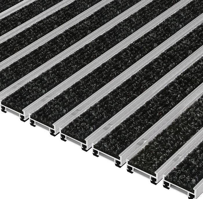 Aluminium mat met schoonloop stroken