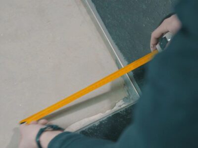 Opmeten van uitsparing voor droogloopmat