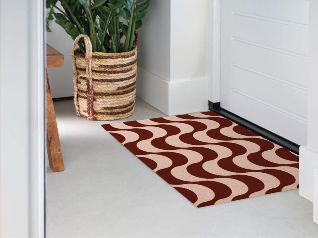 Photo of Mattigo Boogie mat bordeaux doormat at a front door