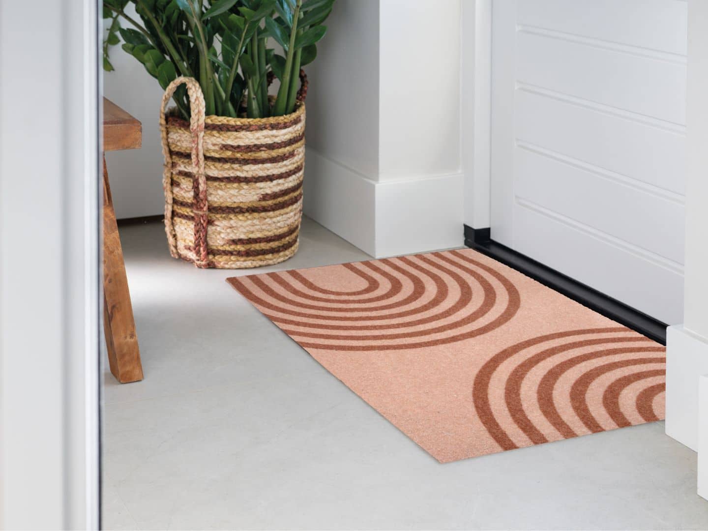 Photo of Mattigo Japandi Zen Brown doormat at a front door