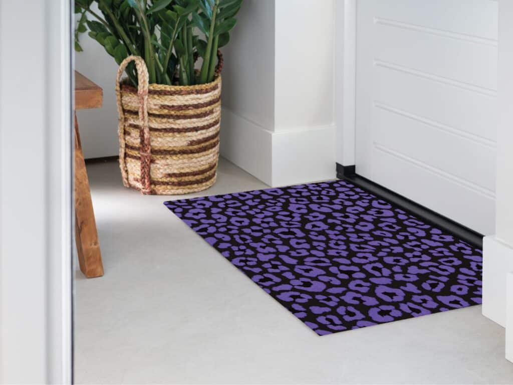 Photo of Mattigo Pretty Panther Print Black doormat at a back door