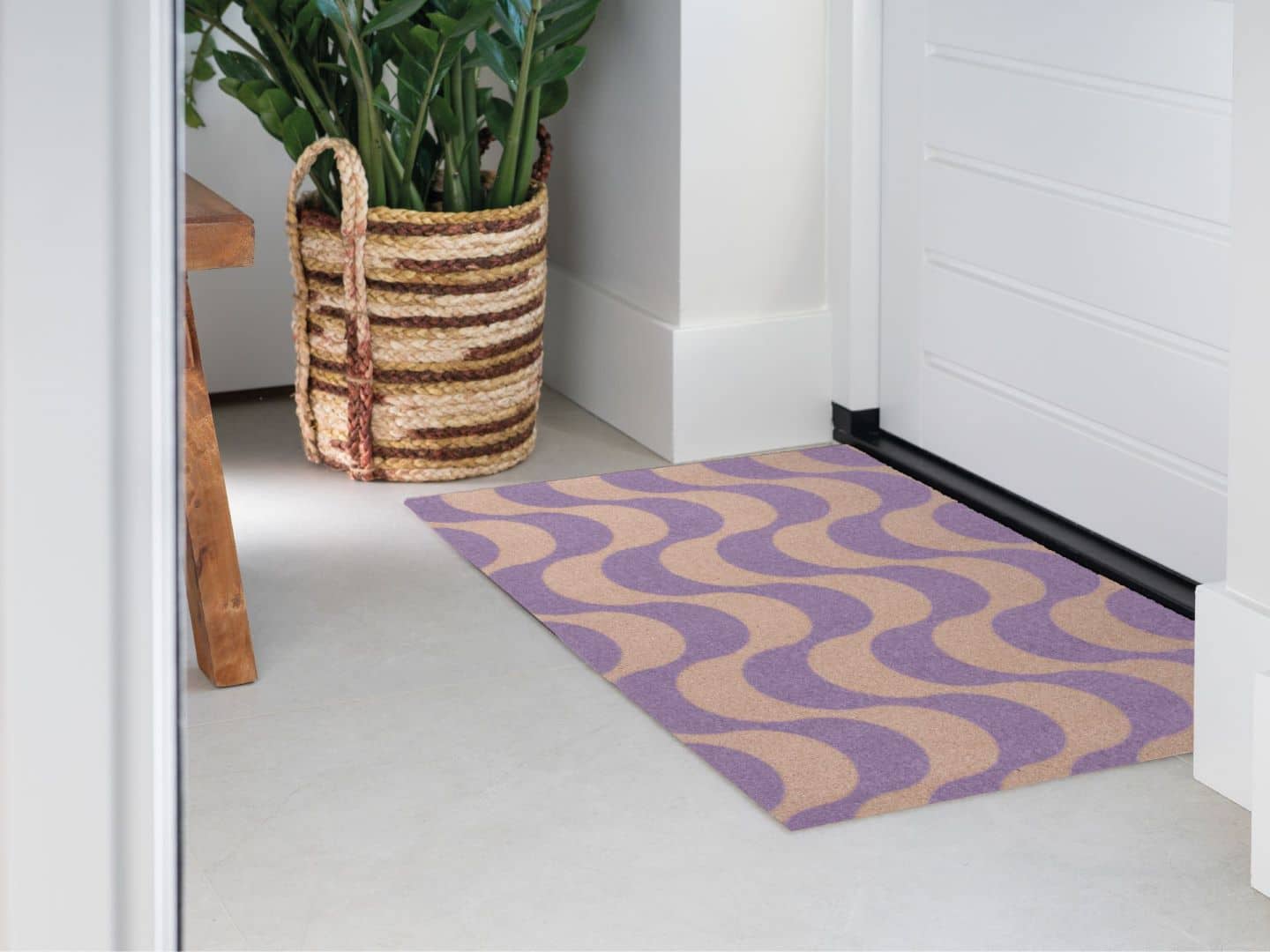 Photo of Mattigo Boogie mat lilac doormat at a front door