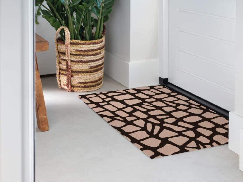 Photo of Mattigo Croc & Roll black doormat at a front door