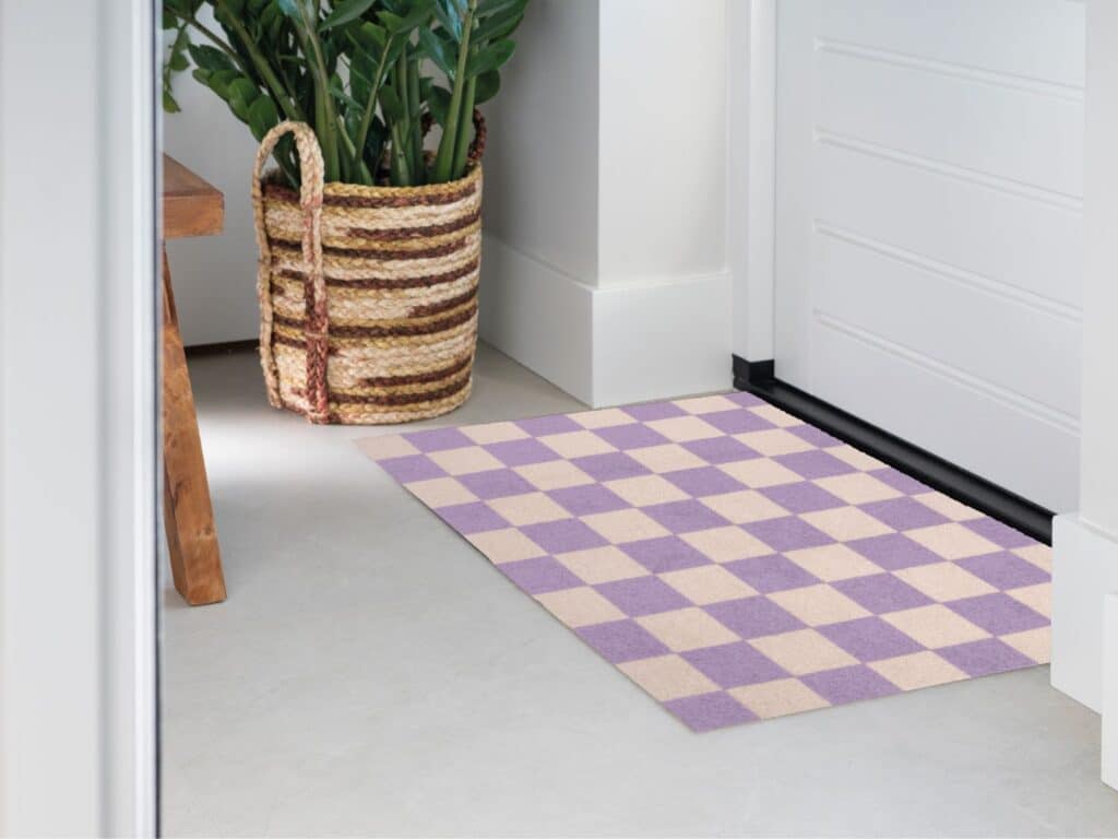Photo of Mattigo Pixel Perfect lilac doormat at a front door
